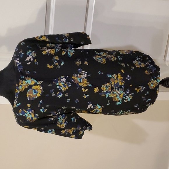 Lolë Top Black Multicolor Floral Print M - Picture 3 of 8